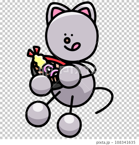 Nyanmaru貓吃烏龍麵的插圖 Nyanmaru貓吃烏龍麵的插圖 108341635