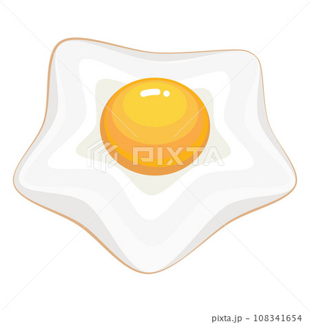 Fried egg one breakfast clipart gradient design illustration 108341654