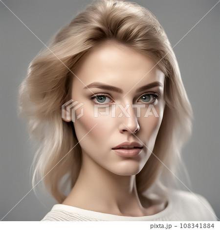 若い女性の顔のアップ 108341884