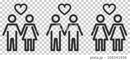 男と女のカップルと恋愛や愛情対象のイラスト 108341936