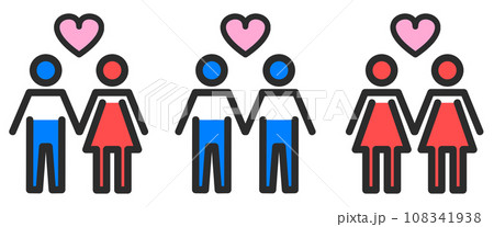 男と女のカップルと恋愛や愛情対象のイラスト 男と女のカップルと恋愛や愛情対象のイラスト 108341938