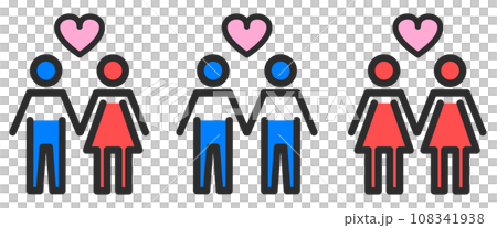 男と女のカップルと恋愛や愛情対象のイラスト 男と女のカップルと恋愛や愛情対象のイラスト 108341938