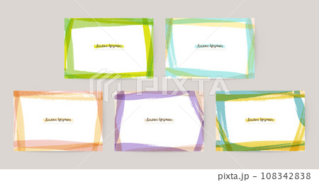 カラフルなブラシストローク・フレームのセット 108342838