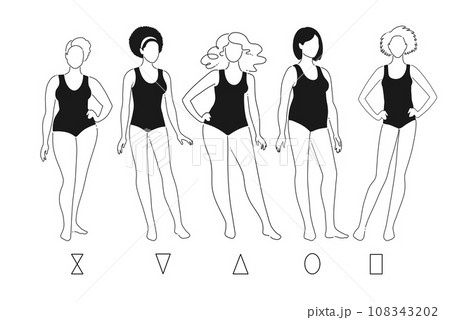 Collection of body positive female characters 108343202