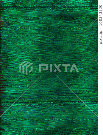 Color glitch texture. Distortion background. Digital error. Green static noise vibration artifacts on dark black abstract art illustration wallpaper with copy space. Color glitch texture. Distortion background. Digital error. Green static noise vibration artifacts on dark black abstract art illustration wallpaper with copy space. 108343530