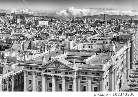 Aerial view of the Gothic Quarter, Barcelona, Catalonia, Spain Aerial view of the Gothic Quarter, Barcelona, Catalonia, Spain 108343836