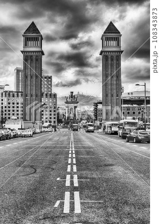 Venetian Towers, iconic landmarks in Barcelona, Catalonia, Spain 108343873