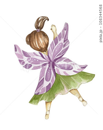 Set with fairy girls. funny cute flower fairy. for postcards and design Set with fairy girls. funny cute flower fairy. for postcards and design 108344568