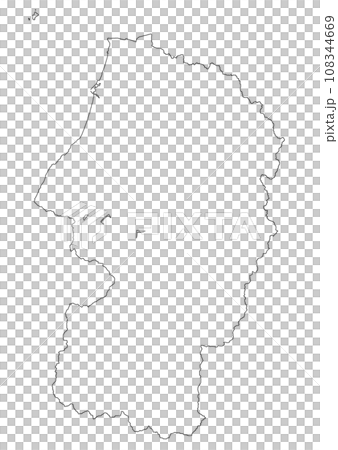 白地図　山形県 108344669