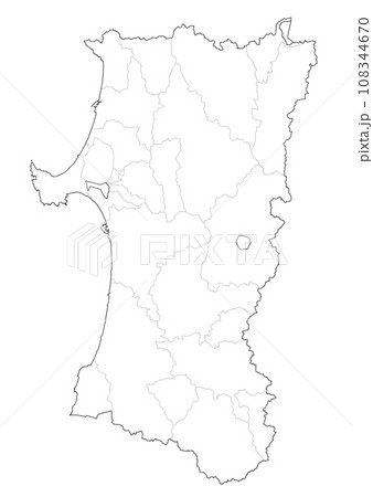 白地図　秋田県 108344670