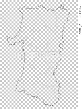 白地図　秋田県 108344670