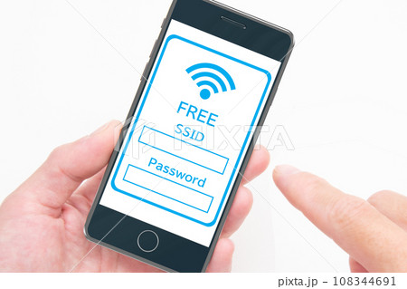 スマホWiFi　接続  　SSIDとPassword　入力 108344691