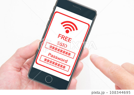 スマホWiFi　接続  　SSIDとPassword　入力 108344695
