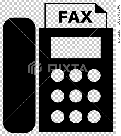 FAXのアイコン 黒 108345266