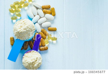 Closeup sport food supplements Closeup sport food supplements 108345877