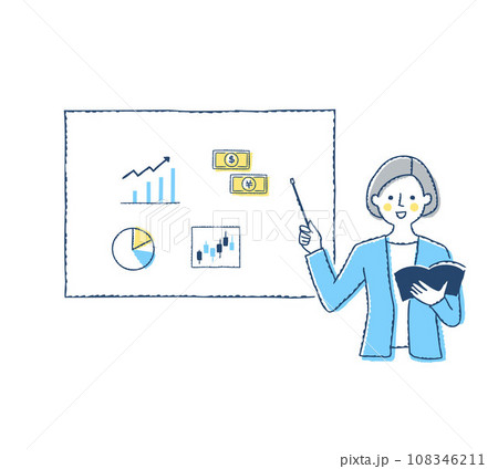 資産運用について説明をする女性 108346211