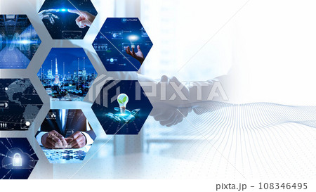 デジタルの世界で成功したビジネスリーダー、DX サイバーセキュリティ、インターネット安全のイメージ デジタルの世界で成功したビジネスリーダー、DX サイバーセキュリティ、インターネット安全のイメージ 108346495