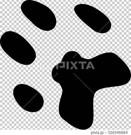 Cute cat footprint silhouette 108346664