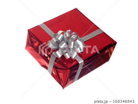 gift with grey bow 108346843