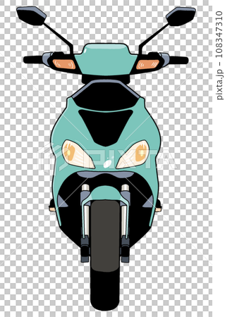 スクーター・原付バイク正面のイラスト【グリーン・乗り物・自動二輪・小型・緑・前面・交通・おしゃれ】 スクーター・原付バイク正面のイラスト【グリーン・乗り物・自動二輪・小型・緑・前面・交通・おしゃれ】 108347310