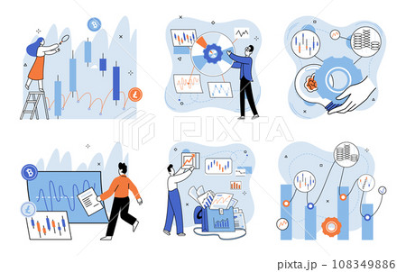 Stock market. Vector illustration. Analyzing stock market data helps investors understand market trends and make informed decisions Economic factors such as inflation and unemployment rates influence Stock market. Vector illustration. Analyzing stock market data helps investors understand market trends and make informed decisions Economic factors such as inflation and unemployment rates influence 108349886