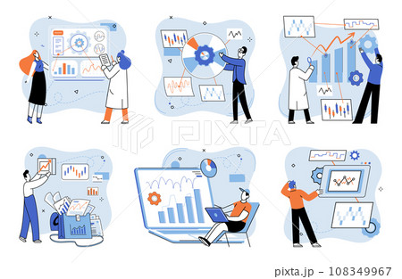 Technical analysis. Vector illustration. Technical analysis plays critical role in financial decision making and risk management Economic factors influence exchange rates, and analyzing Technical analysis. Vector illustration. Technical analysis plays critical role in financial decision making and risk management Economic factors influence exchange rates, and analyzing 108349967