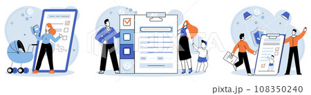 Child benefit. Vector illustration. Financial aid through child benefits supports families in their efforts to raise and protect their children The child benefit concept emphasizes importance 108350240