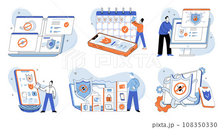 Information privacy. Vector illustration. Saving personal information securely is essential for maintaining privacy Confidentiality is cornerstone information security Safeguarding personal data 108350330