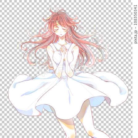 手を胸の前で組む神秘的な女性 手を胸の前で組む神秘的な女性 108350341