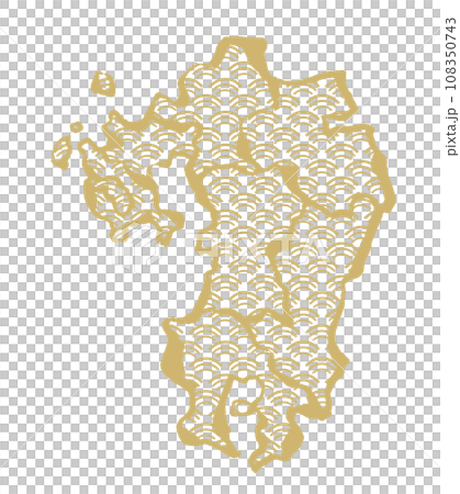 Japanese pattern Kyushu illustration material 108350743