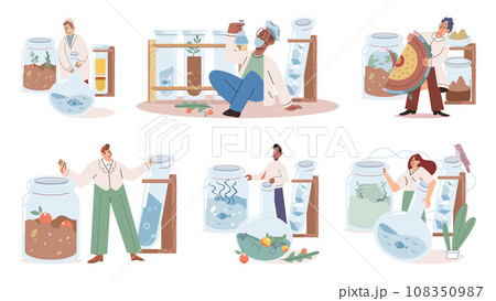 Lab test. Vector illustration. Investigating various factors helps scientists understand causal relationships Analyzing data from experiments provides valuable insights into scientific phenomena Lab test. Vector illustration. Investigating various factors helps scientists understand causal relationships Analyzing data from experiments provides valuable insights into scientific phenomena 108350987