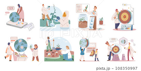 Laboratory research. Vector illustration. Testing hypotheses through controlled experiments is fundamental aspect laboratory research Production processes in lab are optimized for efficiency 108350997