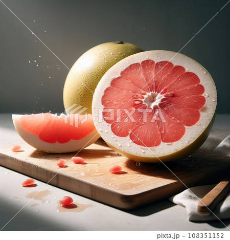 Beautiful picture with water drops, fruits. Generative AI 108351152