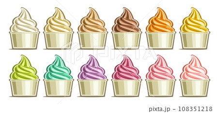 Vector Frozen Yogurt Set Vector Frozen Yogurt Set 108351218