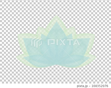 Abstract blooming lotus flower in pastel colors. Hand drawn translucent blue water lily. Simply lotuses. Lotus icon, symbol. Watercolor stylized illustration for design, logo, label 108352076