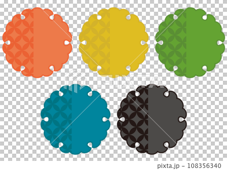 Simple Japanese-style frame/mark set with cloisonne pattern 108356340