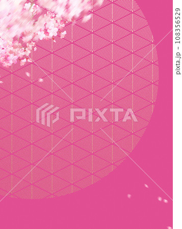 桜と和柄のシンプルな和風背景 108356529