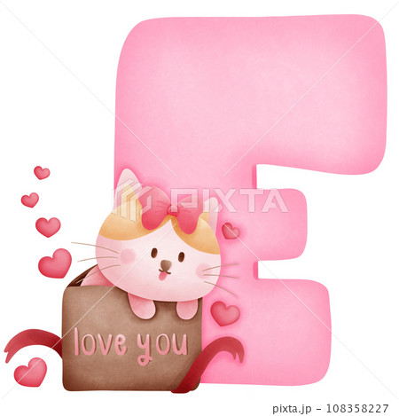 happy new year card with cat and hearts happy new year card with cat and hearts 108358227