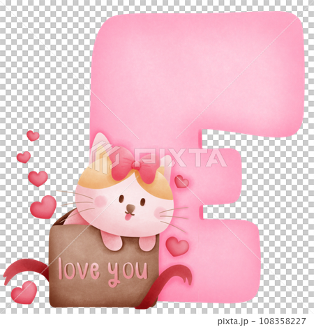 happy new year card with cat and hearts happy new year card with cat and hearts 108358227