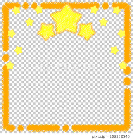 キラキラ星とクレヨンフレーム【1:1】 108358540