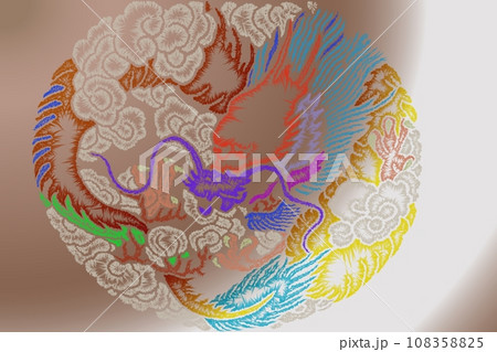 龍と縁起物  干支　　年賀状に 108358825