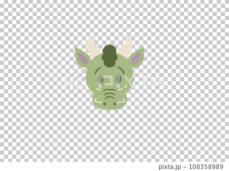 可愛的龍手繪風格臉部插畫 108358989