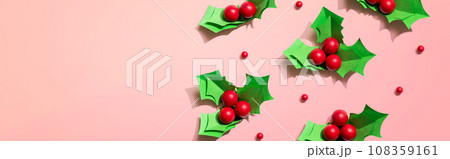 Christmas holly berries - Paper craft Christmas holly berries - Paper craft 108359161