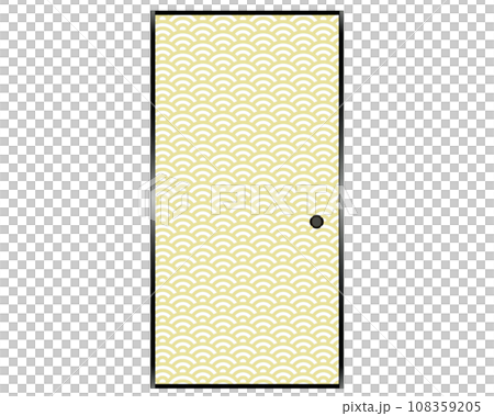 Japanese-style room sliding door Seigaiha illustration 108359205