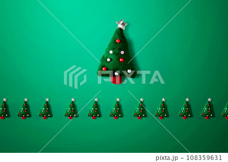 Christmas cushion trees overhead view 108359631