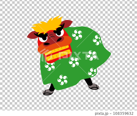 一人立ち獅子舞のシンプルなイラスト 108359632