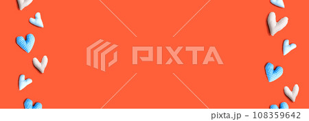 Appreciation theme with handmade heart cushions Appreciation theme with handmade heart cushions 108359642