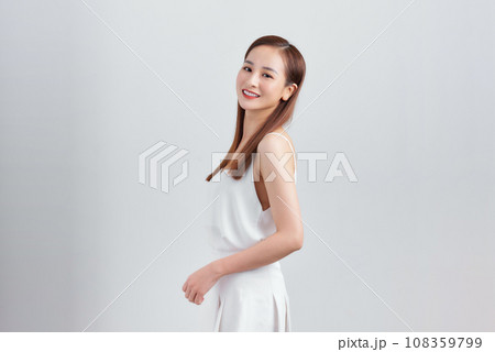 Sexy beauty girl with healthy makeup facial treatment perfect glow skin. Banner Sexy beauty girl with healthy makeup facial treatment perfect glow skin. Banner 108359799