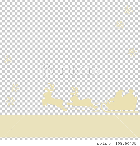 Simple vector illustration background with Santa and reindeer sleigh and snowflakes Simple vector illustration background with Santa and reindeer sleigh and snowflakes 108360439