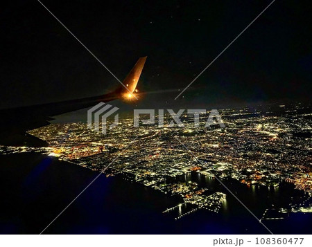 飛行機から見た夜景/国内線 飛行機から見た夜景/国内線 108360477